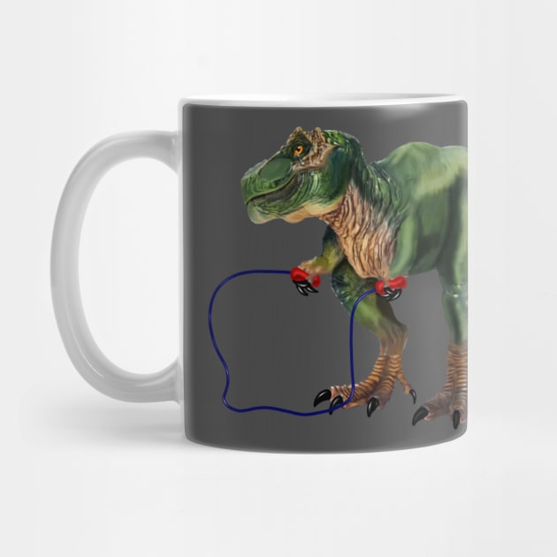 Funny T Rex Trying skipping rope, Sad Dinosaur by dukito